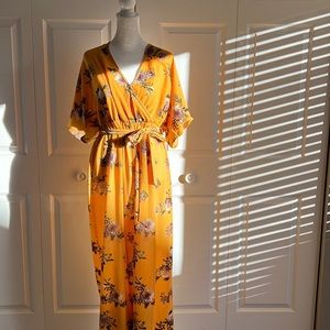 Mustard floral jumpsuit